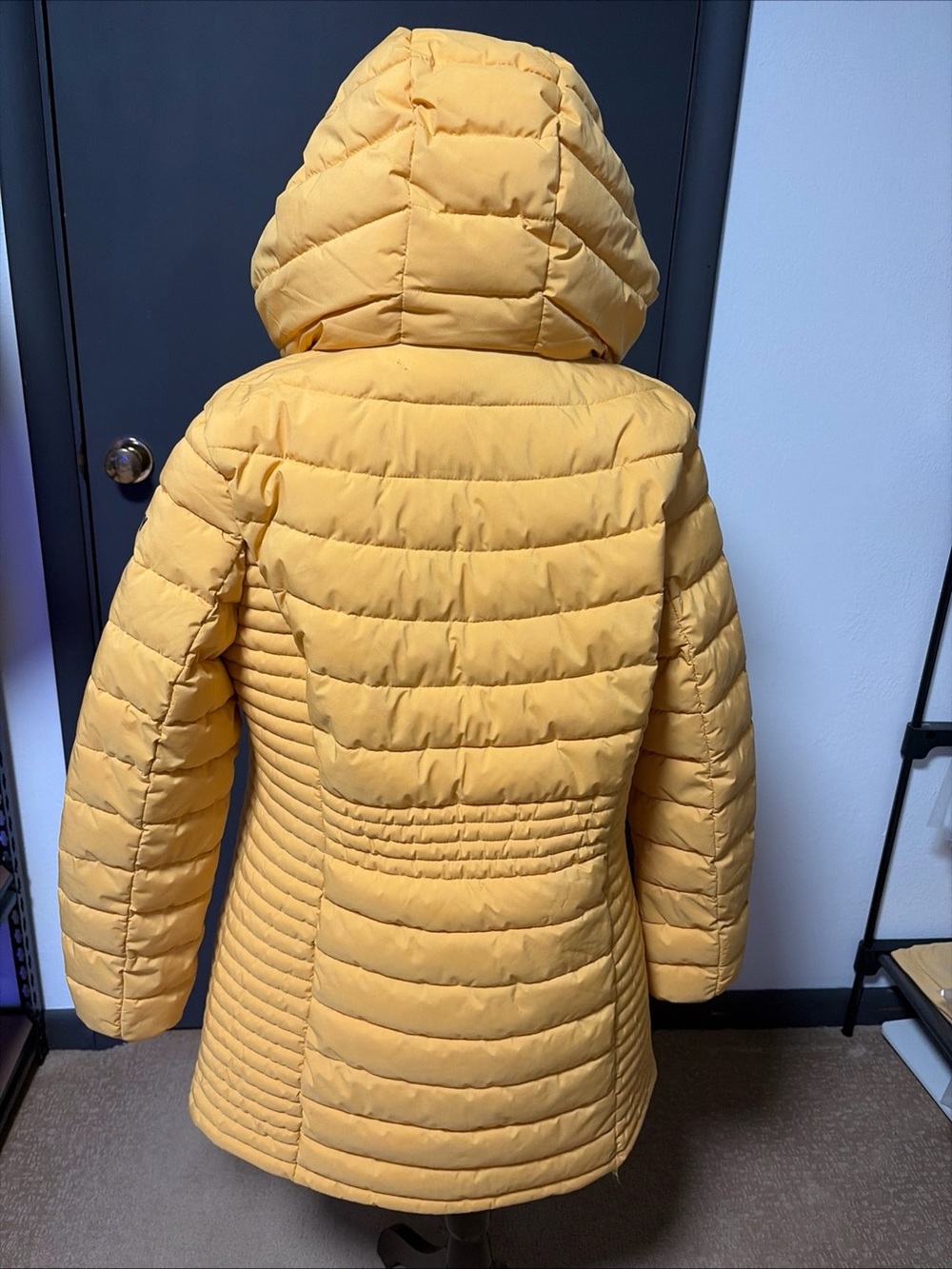 Dkny Women's Quilted Hooded Puffer Coat in Yellow - Picture 5 of 9